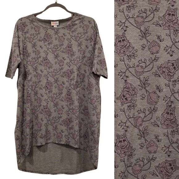 Disney Kermit and Miss Piggy LuLaRoe XS Irma Top - Picture 1 of 6